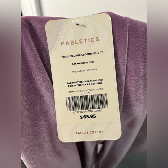 Fabletics Purple Velour Leggings XL NWT - Picture 3 of 3
